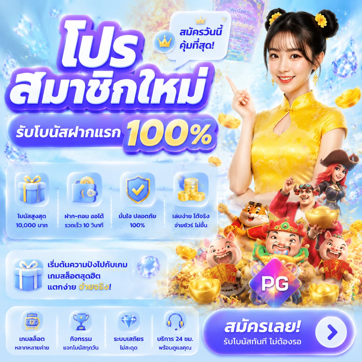 ทดลองเล่นสล็อต PG Slot ฟรี บน WINROI
